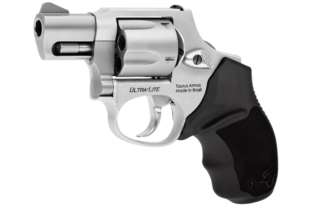 Taurus 380 1.75" Matte Natural Anodized, 5-Shot — right quarter view
