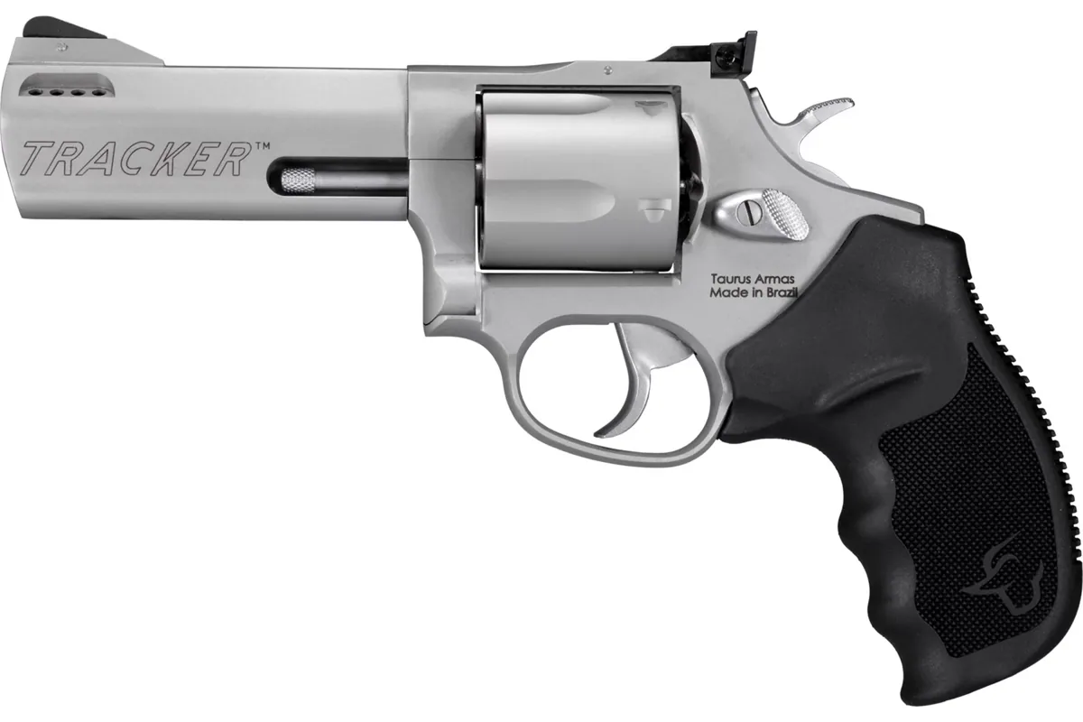 Taurus 44 Tracker 4" Matte Stainless, 5-Shot — left side view