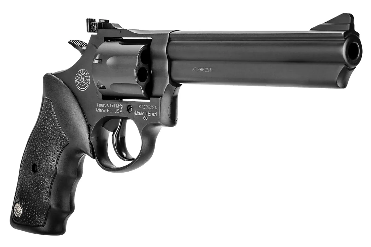 Taurus 66 .357 Mag 6" Matte Black Oxide, 7-Shot — right quarter view