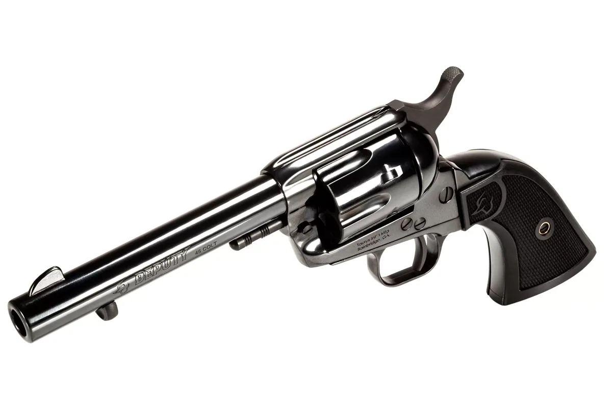 Taurus Deputy 45 Colt 5.5" Polished Black, 6-Shot — right quarter view