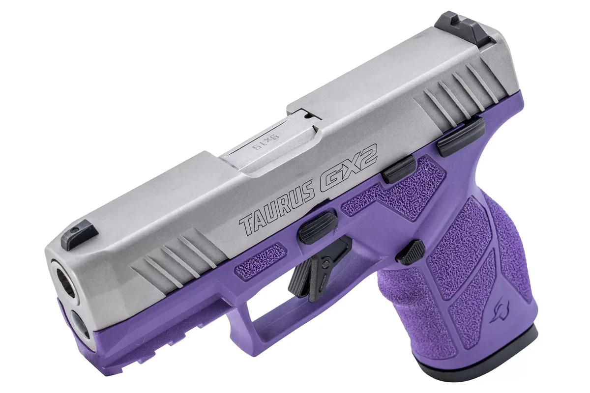 Taurus GX2 9mm Dark Purple, 13 Rounds — right quarter view