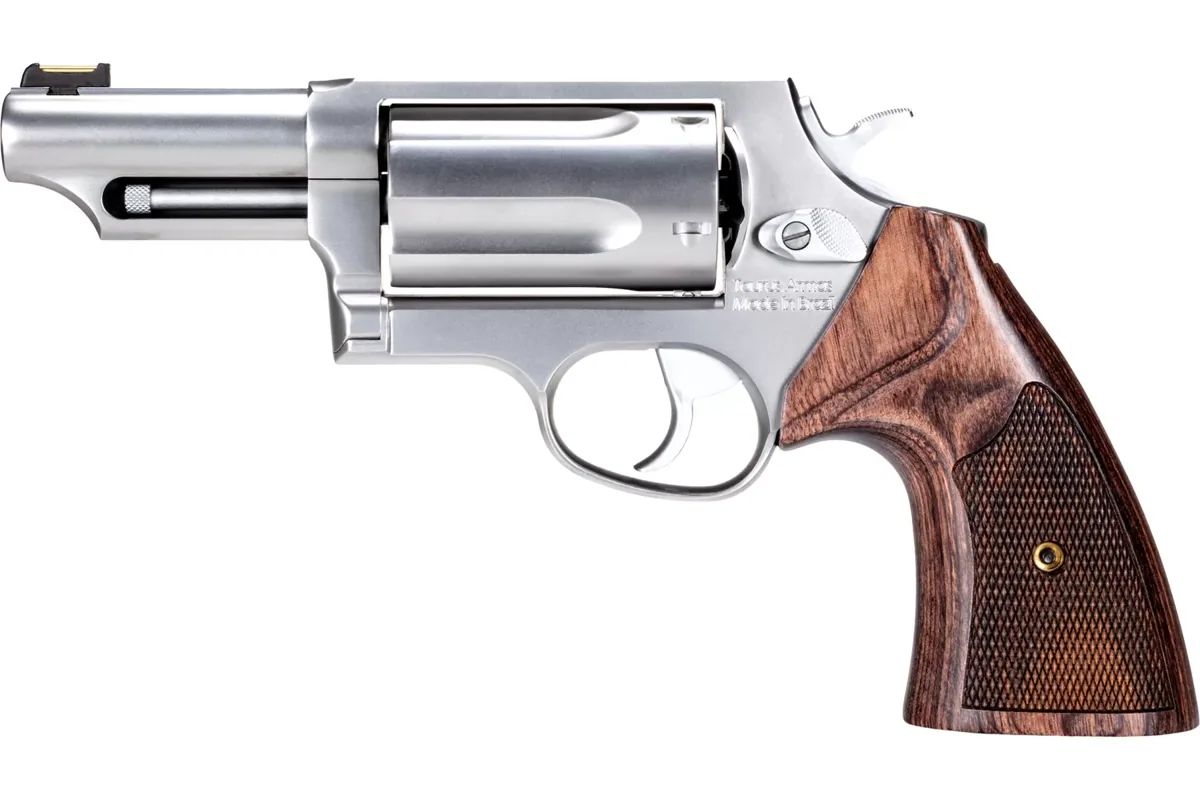 Taurus Judge Executive Grade .45 Colt/.410 3" Hand-polished Satin, 5-Shot — left side view