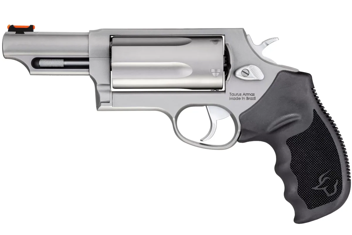 Taurus Judge Magnum .45 Colt/.410 3" Matte Stainless, 5-Shot — left side view