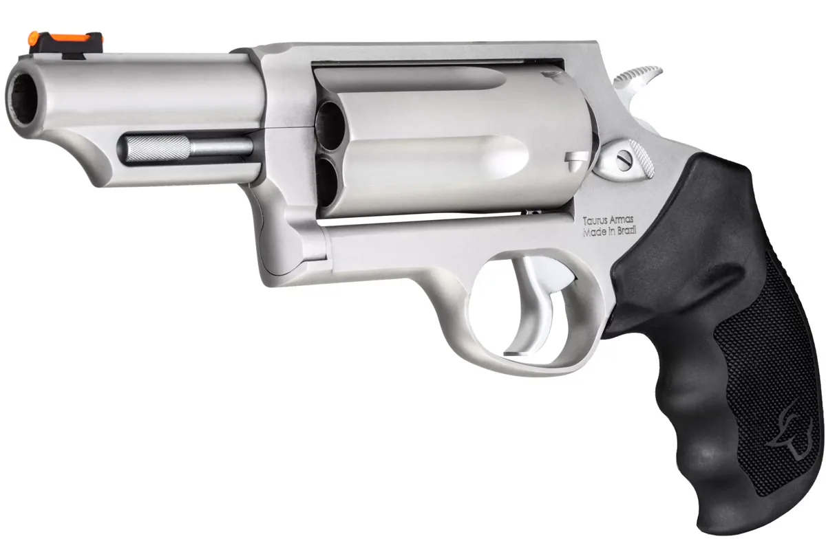 Taurus Judge Magnum .45 Colt/.410 3" Matte Stainless, 5-Shot — right quarter view