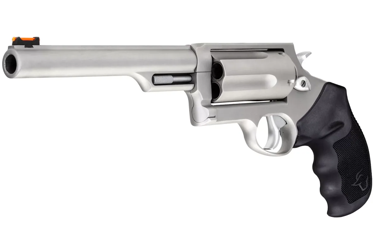 Taurus Judge Magnum .45 Colt/.410 6.5" Matte Stainless, 5-Shot — right quarter view