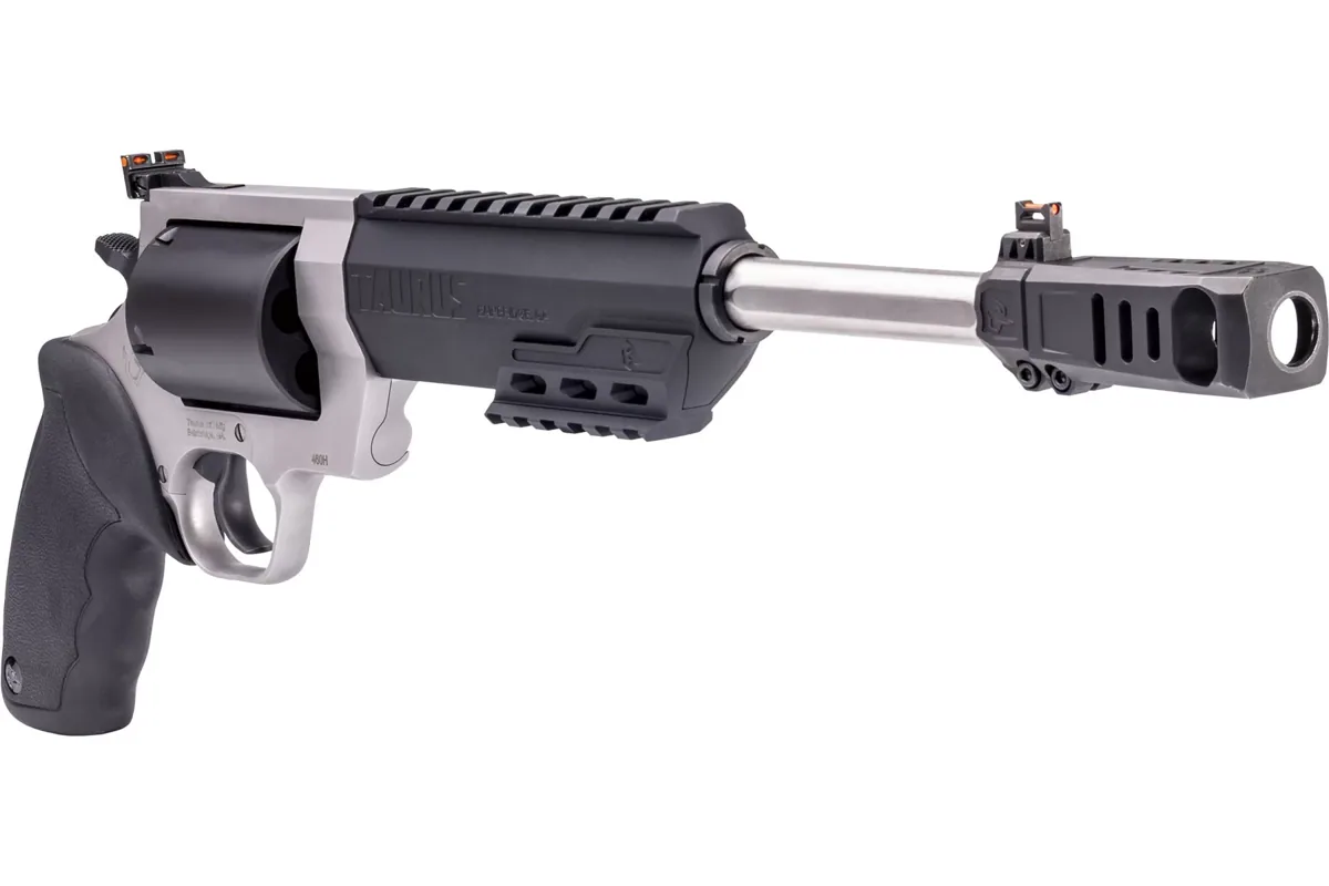 Taurus Raging Hunter 460 10" Matte Stainless, 5-Shot — right quarter view