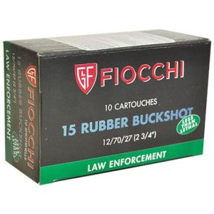 FIOCCHI 12 GA. 2-3/4″ 15 PELLETS RUBBER BUCK