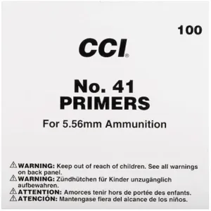 CCI Small Rifle 5.56mm NATO-Spec Military Primers #41 Box of 1000 (10 Trays of 100)